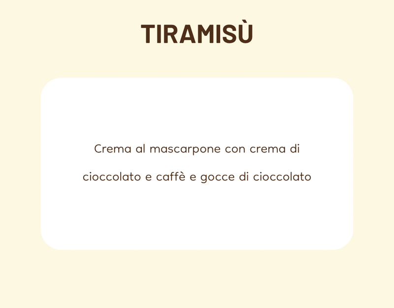 Tiramisu scheda